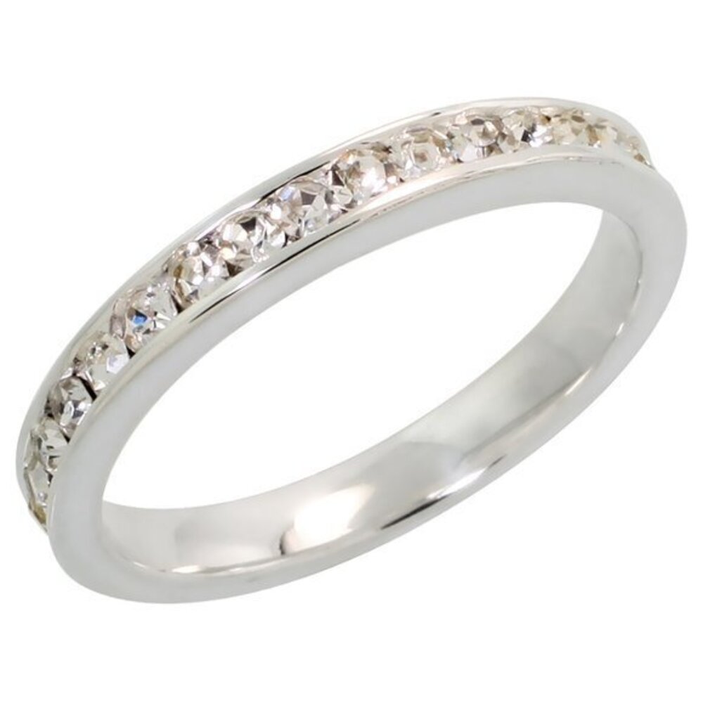 3mm Stackable Eternity Band April Birthstone